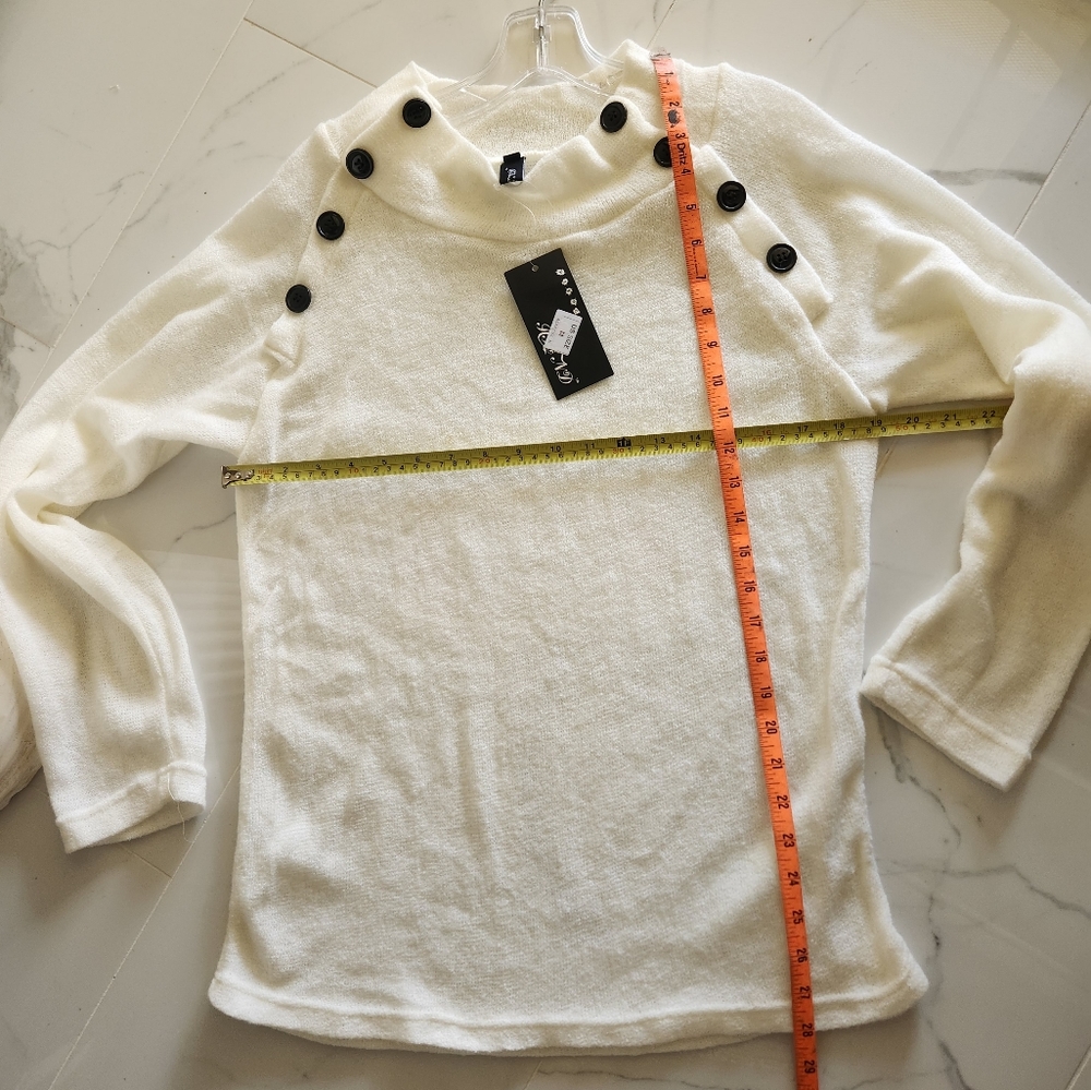 🆕️ Heind White XL Sweater Top - Picture 7 of 12
